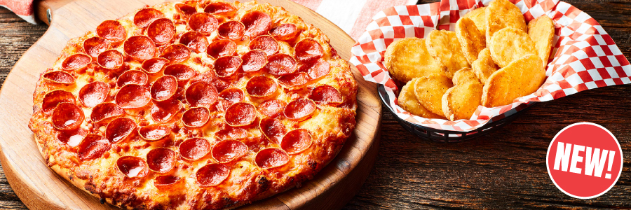 Shakey's Hero Image - Cupped & Crispy Pepperoni Pizza & Mojo®s Combo!